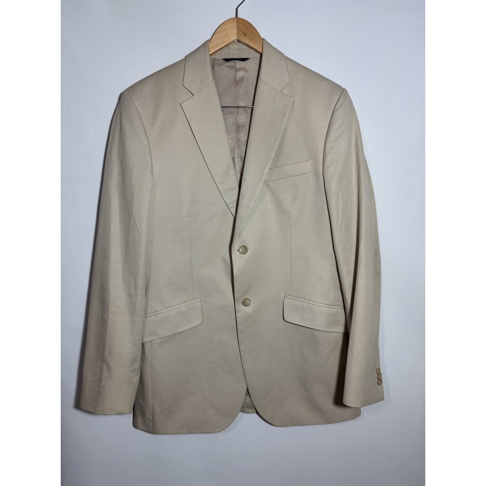 Banana Republic Mens 38R‎ Beige Cotton Blend Classic Blazer Jacket Double Vent